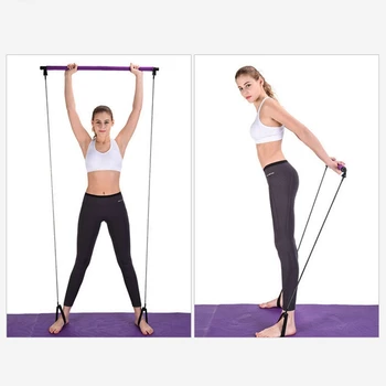 

Yoga Fitness Puller Equipment Women Home Gym Pilates Exercise Stick Workout Training Bar Sport Rope Resistance Bands Hanging