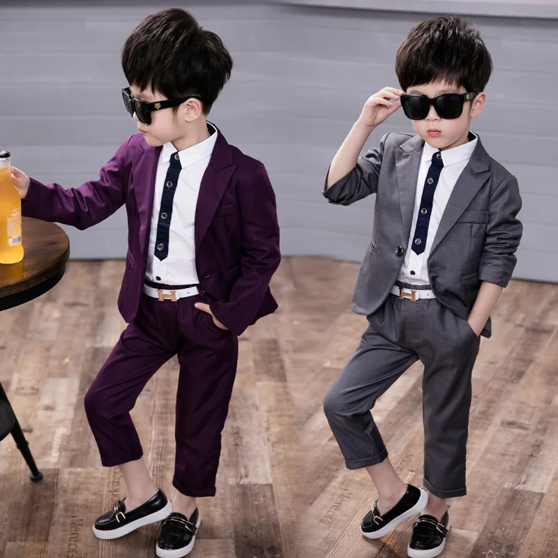 

2019 Baby Boys Suits Blazer Pants Formal Kids Wedding Suits Gentleman Boys Dress Suits Teens Children's Costume Clothes