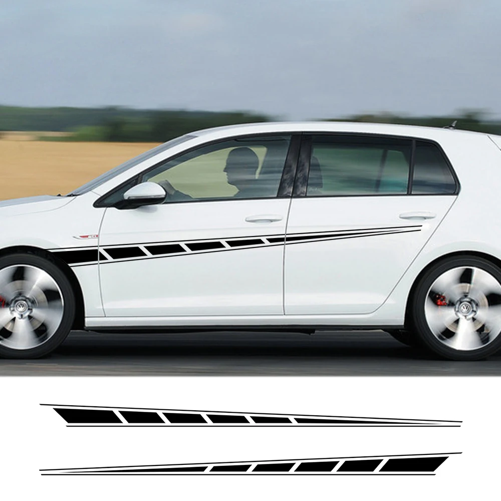 Автомобильные боковые наклейки на двери 2 шт. для Peugeot 206 Kia Opel Ford Focus BMW E46 E60 Audi A4 A3 VW
