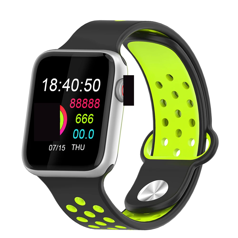 1," Полный сенсорный смарт-часы для мужчин фитнес-браслет сердечного ритма PK P68 W34 Iwo 9 женские часы SmartWatch iwo 8/Iwo 10 для Apple IOS Android - Цвет: silver black yellow