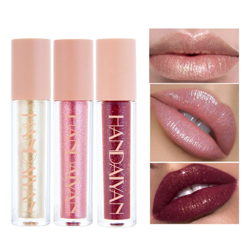 HANDAIYAN Gloss Lips Shimmer Plump Makeup Waterproof Lasting Liquid Lipstick Glitter Tint High Light Lip Gloss Glitter Cosmetics HANDAIYAN Gloss Lips Shimmer Plump Makeup Waterproof Lasting Liquid Lipstick Glitter Tint High Light Lip Gloss Glitter Cosmetics