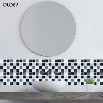 

6 PCS Mosaic Wall Stickers 3D Self-adhesive Stickers Simulation European Geometric Tile Stickers Living Room wallpaperBeautiful