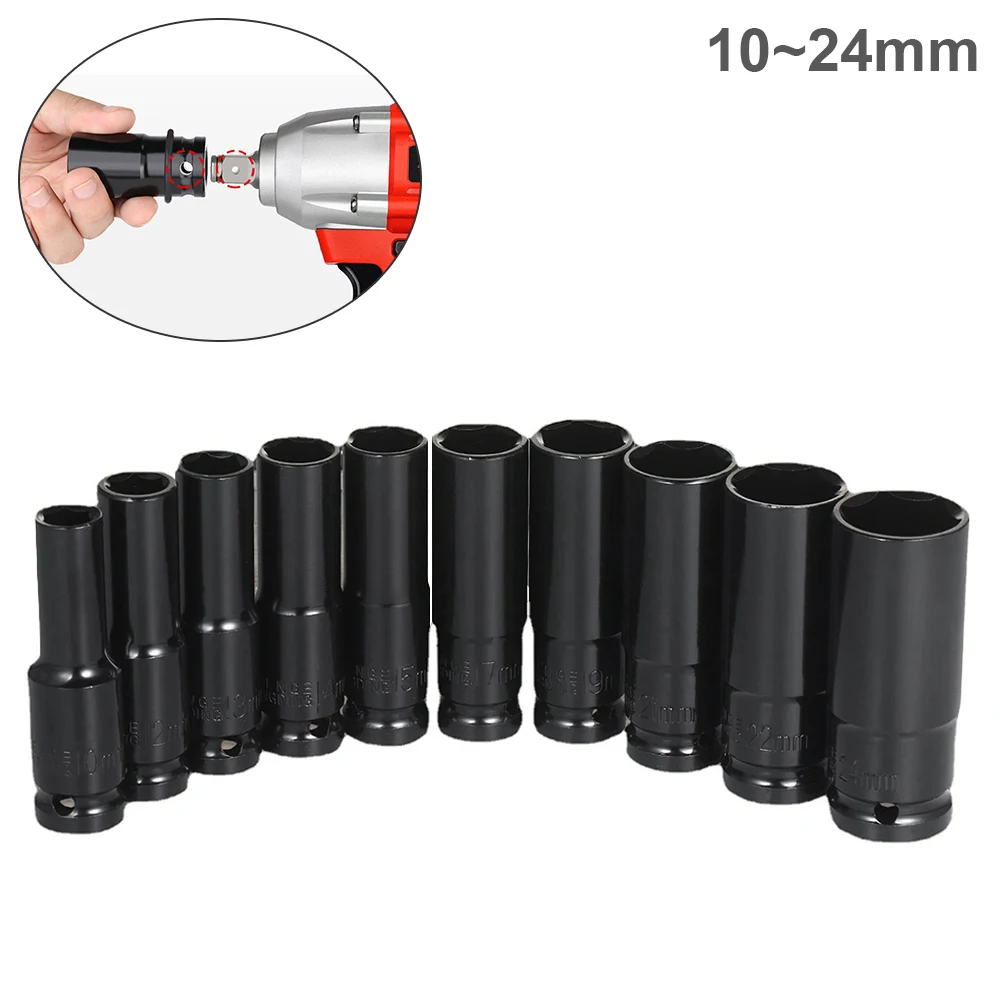 

10mm-24mm Extension Sleeve Hexagonal Pneumatic Socket Head for Electric Wrench Hand Tools Impact Wrench Drills Hex Socket Head