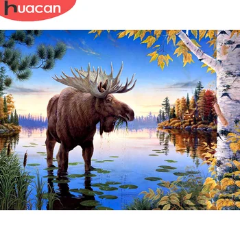 

HUACAN 5D Diamond Painting Full Square Animal Embroidery Rhinoceros Mosaic New Arrival Home Decoration Rhinoceros