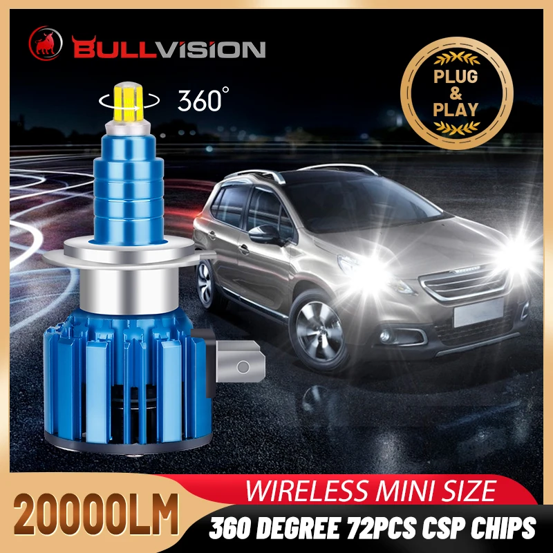 Светодиодные фары 9006 HB4 9005 лм высокая яркость CSP чипы H7 H4 H11 H8 H9 HB3 дальнего света
