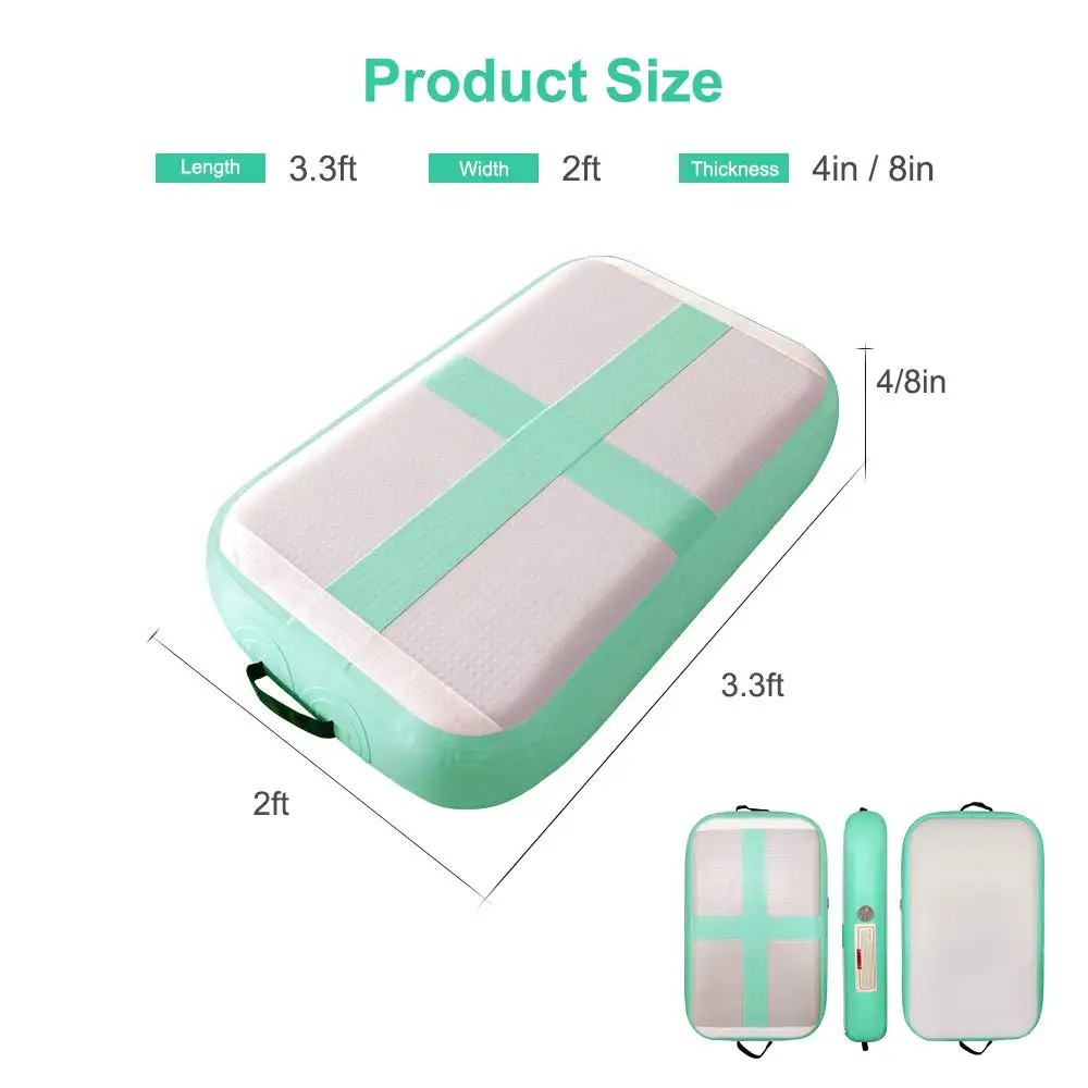 Gymnastics 0.6*1*0.2m High Quality Double Wall Fabrice Made Rainbow Inflatable Gym Air Track Air Block /Airblock For Gym 3
