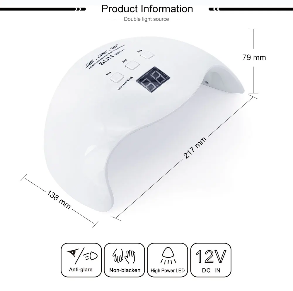 LKE SUNX Сушилка для ногтей 48 Вт 54 Вт УФ светодиодный светильник для ногтей Все Гель-лак отверждения лампа с нижней 30 s/60 s таймер ЖК-подсветка витрины для ногтей