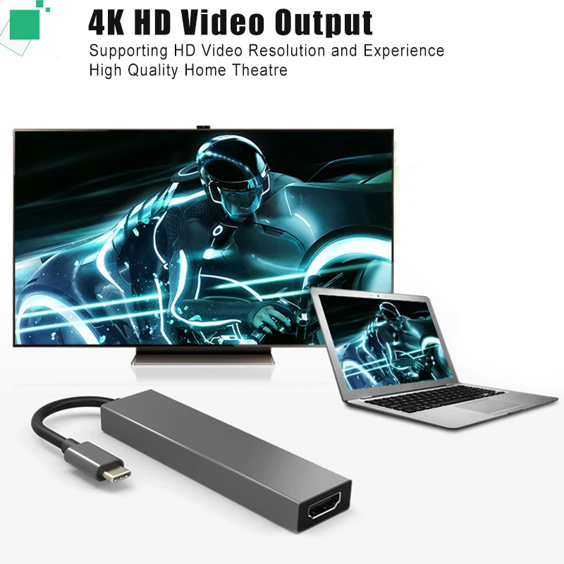 Многофункциональный тип-c к HDMI usb-хаб аудио адаптер для ПК компьютер Ноутбук GDeals