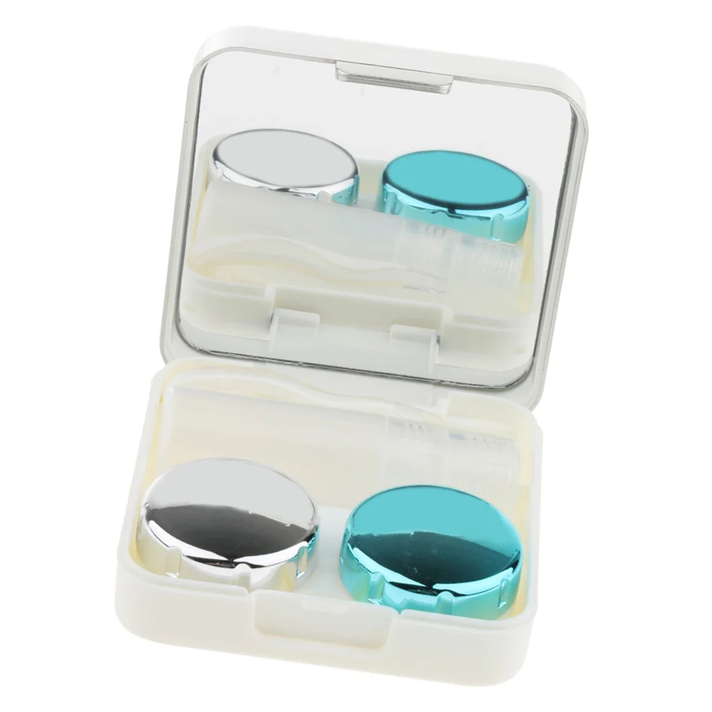 Portable Mirror Contact Lens Case Travel Kit, includes Solution Bottle, Mirror, Tweezer,Lens Holder, Stick Connections