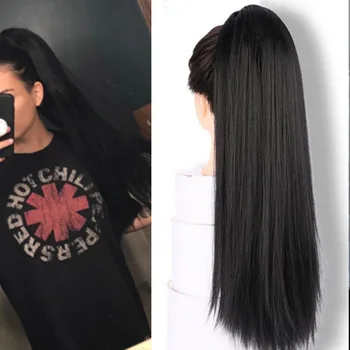 

JINKAILI Synthetic Kinky Straight Drawstring Ponytail Clip Hair Extensions Hairpieces Elastic Band For Women