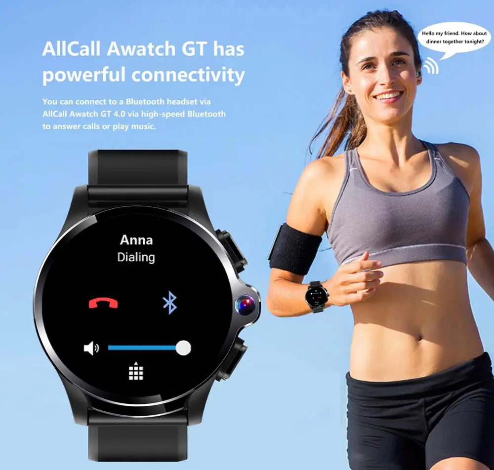 AllCall Awatch GT Face Unlock SmartWatch 4G 3G+32G