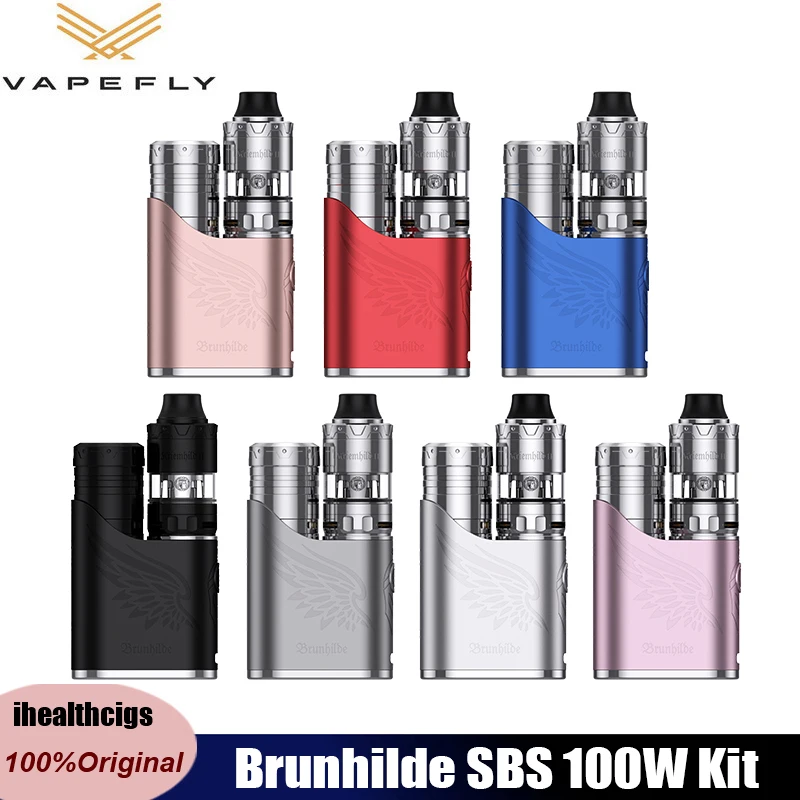 Original Vapefly Brunhilde SBS Kit 100W MOD Box Vape 4ml Kriemhild II Tank Atomizer VW/Bypass/TC Electronic Cigarette Vaporizer