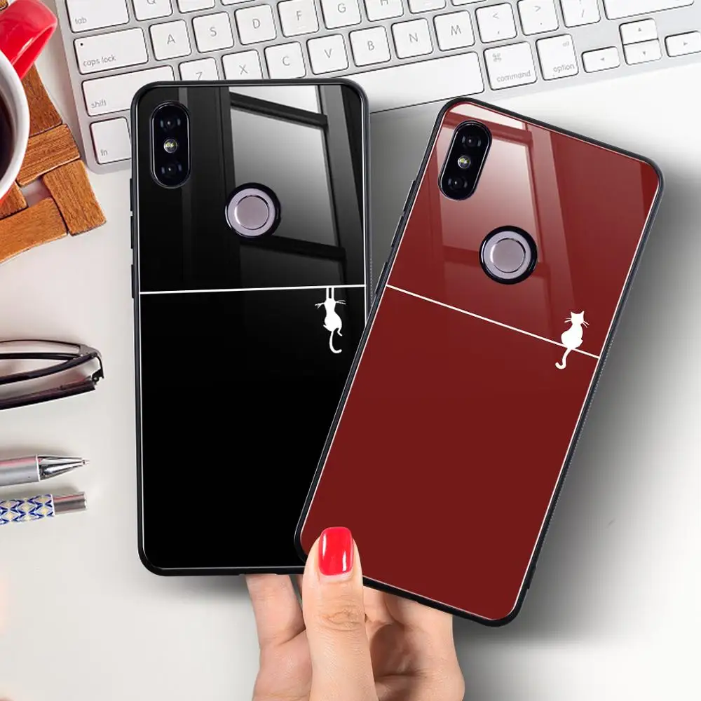Куртка с милыми кошачьими закаленное Стекло чехол для Xiaomi 8 8SE 9 9SE крепление