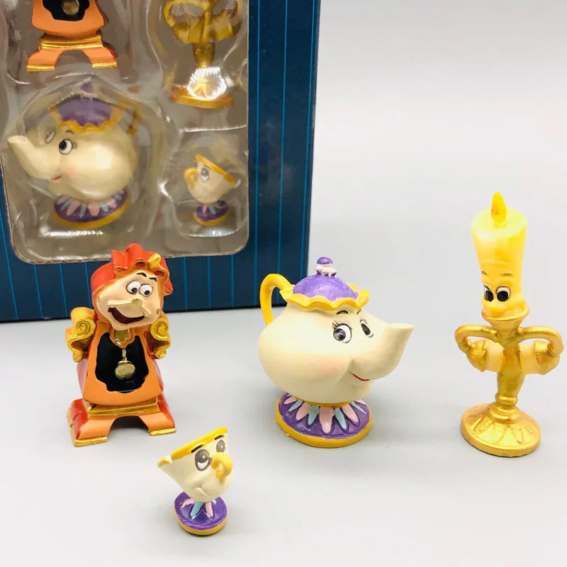 Beauty And The Beast Lumiere Candle Holder Cogsworth Clock Home Decoration Ornaments Teapot and