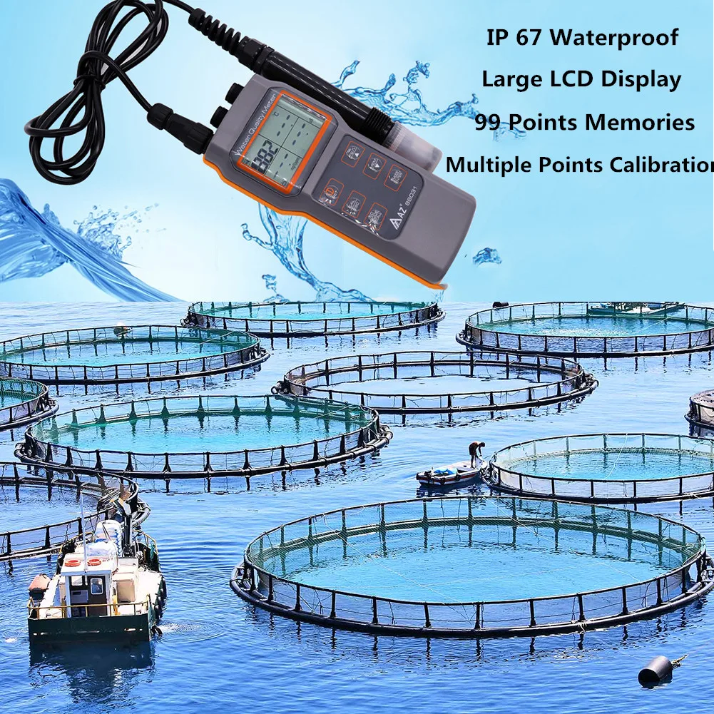 AZ86031 растворенный кислород DO Meter PH соленость D.O/TDS тестер ЖК-дисплей обновленная