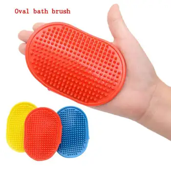

High-quality Dog Bath Rubber Grooming Round Brush with Loop Handle, Pet Household Bathing Massage Tool Dropshipping