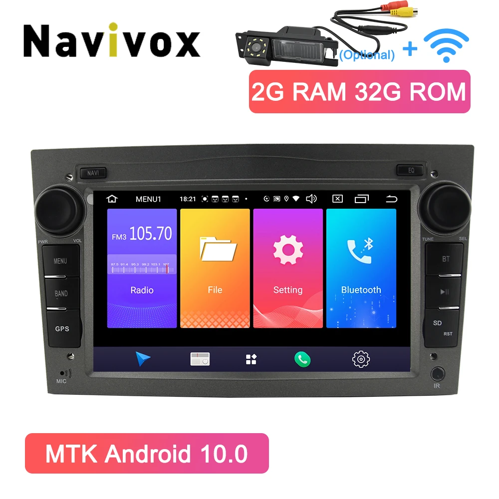 Navivox 2 Din Android 10.0 Opel DVD GPS Car Radio Player For Opel Astra