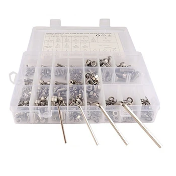 

400 Pcs / Set of M3M4M5M6 Screw and Nut Kits, Set of Stainless Steel Hexagon Head Hexagon Socket Screws and Nuts Combined Hexago