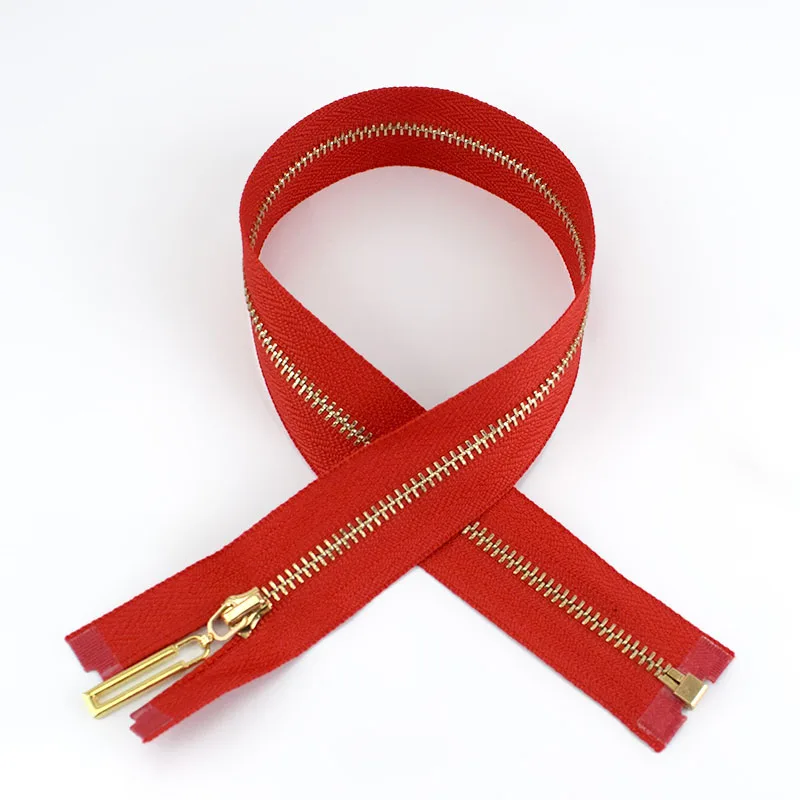 Красный Meetee 2 шт 40-70 см автоматический замок открывающийся 3# металлическая молния Красочные золотые зубы украшения молния DIY сумка Швейные аксессуары - Цвет: Красный