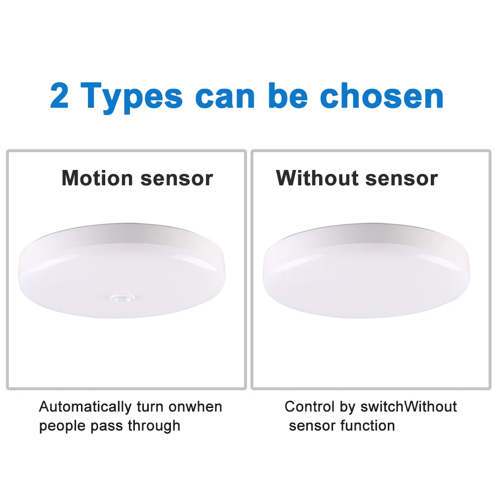 Светодиодный потолочный светильник с датчиком и круглыми панелями, потолочный светильник для дома, туалета, коридор в помещении/на открытом воздухе, 1 шт