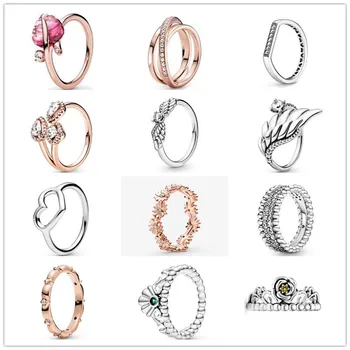 

925 Sterling Silver Ring Signature Crossover Over Triple Band Ring For Women Wedding Party Gift Pandora Jewelry
