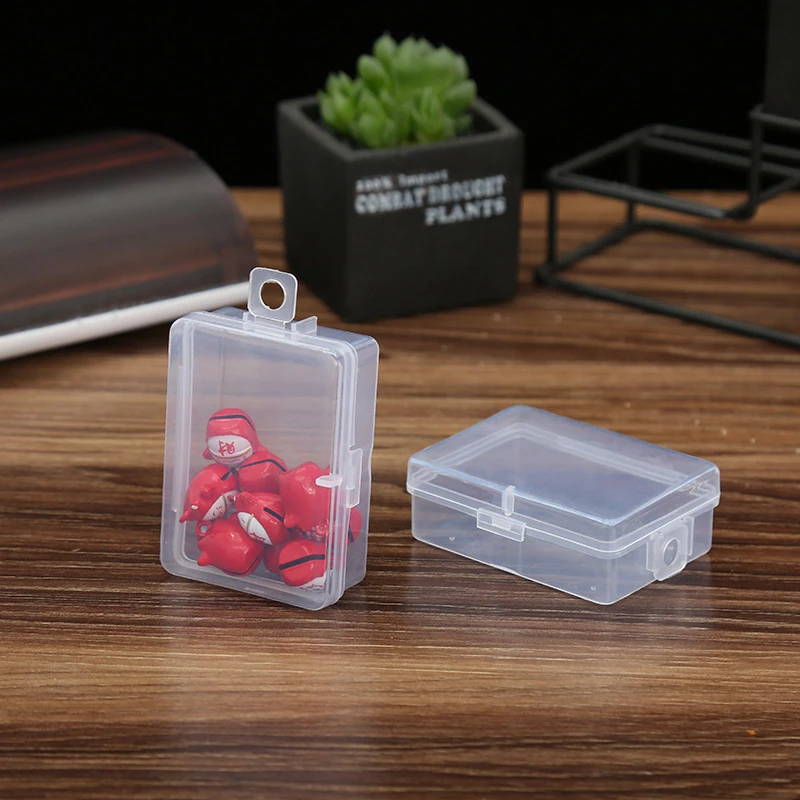 10Pcs Mini Transparent Plastic Small Box Hook Jewelry Earplug Storage Box DIY Cross Stitch Sewing Supplies Storage Box Container electrician tool bag