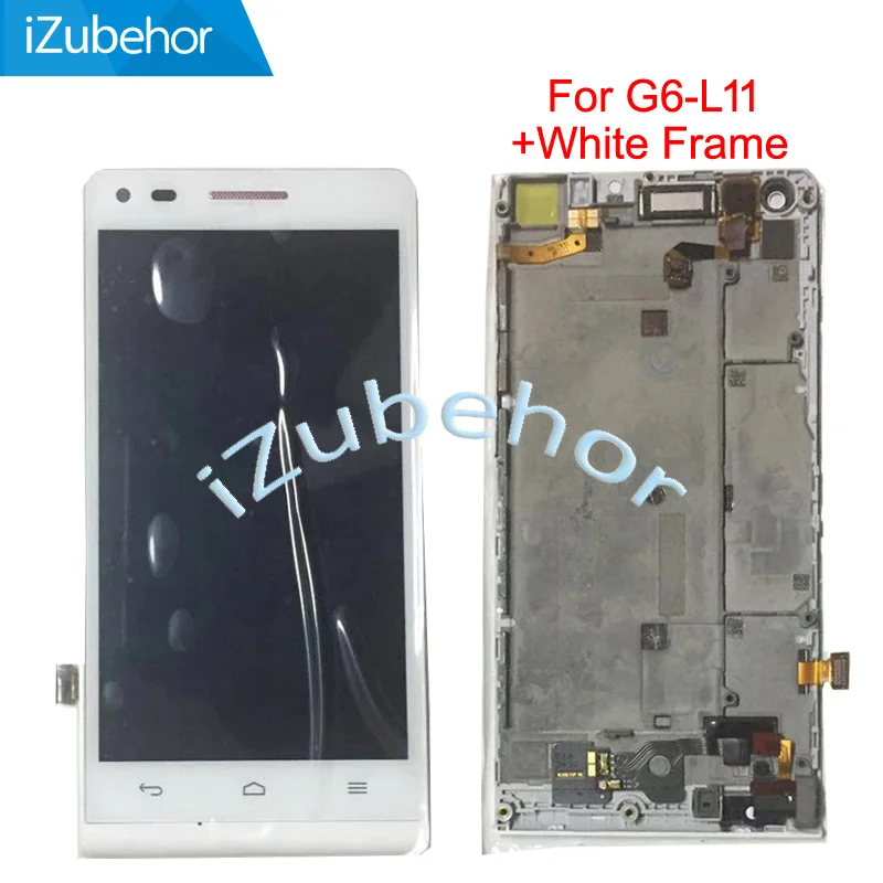 

4.5" lcd For Huawei Ascend G6 G6-L11 LCD Display with touch screen Digitizer + White Frame Assembly Free Shipping