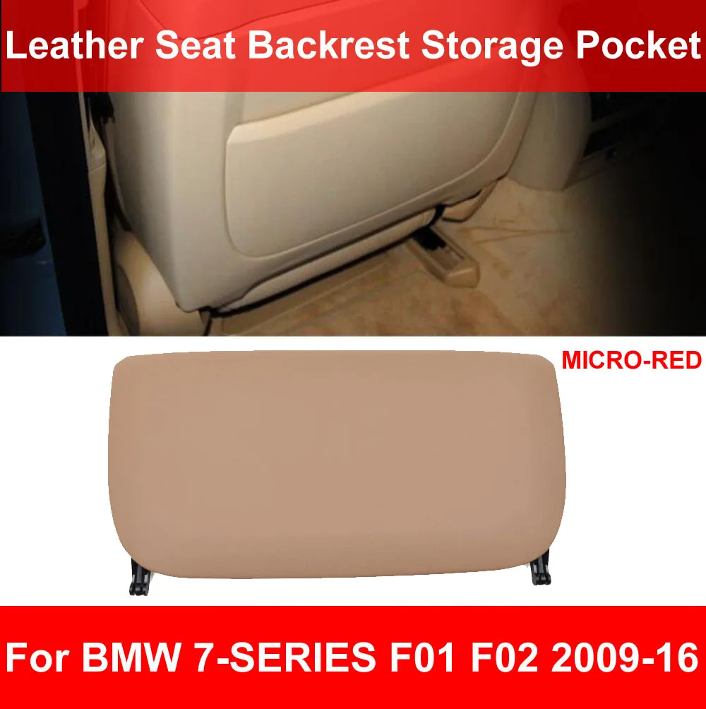 

LHD RHD Car Seat Back Backrest Panel Pocket Leather Set Cover Trimmer Micro Red For BMW 7-series F01 F02 730 740 750 2009-2015