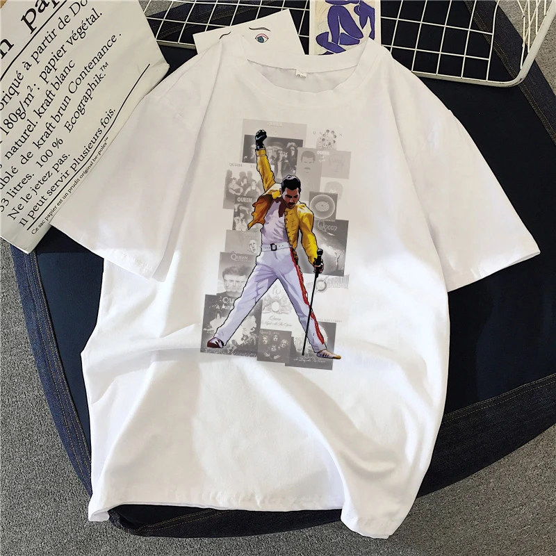 2020 Summer Women T-shirt Rock band singer Printed Tshirts Casual Tops Tee Harajuku 90s Vintage White tshirt Female Clothing