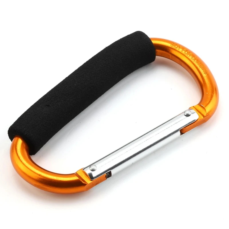 

Large D shape Aluminum alloy Carabiner Soft Handle Shopping Hook Key D shaped Safety Buckle Keychain Camp Outdoor Climbing