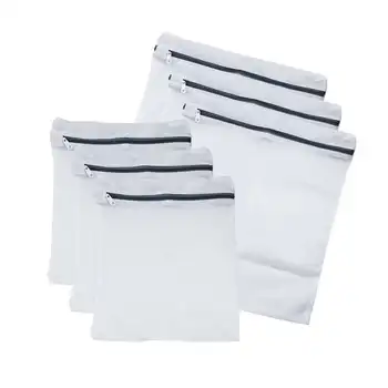 

Set Of 6 Mesh Laundry Bags With Zip Lock-3 Large & 3 Medium For Laundry,Blouse, Hosiery, Stocking, Underwear, Bra And Lingerie,