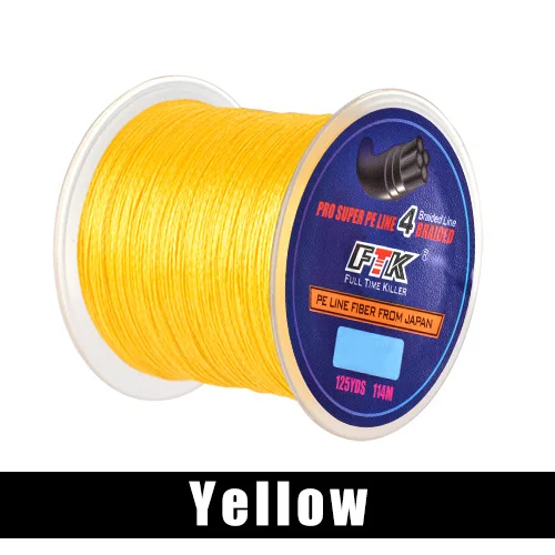 FTK 114M PE Braided Wire Fishing Line 125Yards 4 Strands 0.10mm0.40mm