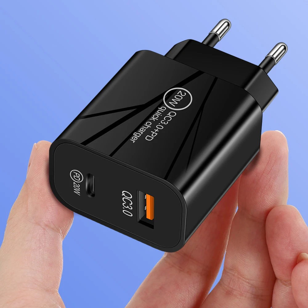 Cargador Usb 3,0 de carga rápida PD, 20W, Universal, para Iphone 11, xiaomi, Samsung, Huawei