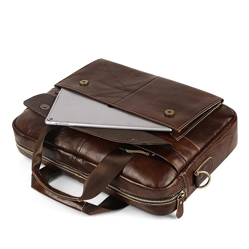 

YICIYA Factory Direct Men's Casual Briefcase Foreign Trade Wholesale Full-grain Leather MEN'S Bag Handbag Cross-Border Selling