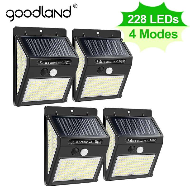 Goodland 228 144 LED Solar Light Outdoor Solar Lamp with Motion Sensor Solar Powered Sunlight Spotlights for Garden Decoration Goodland 228 144 LED Solar Light Outdoor Solar Lamp with Motion Sensor Solar Powered Sunlight Spotlights for Garden Decoration