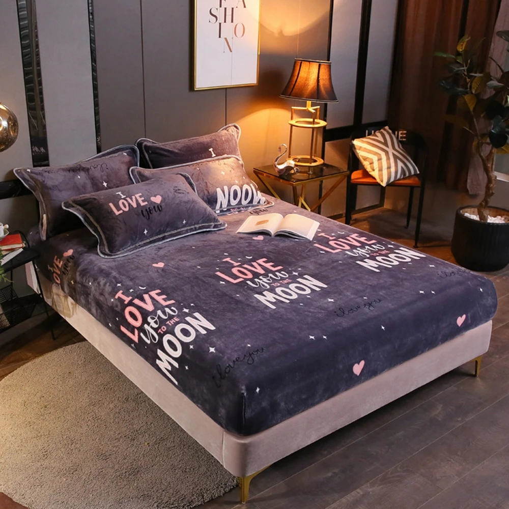 Mink Cashmere Mattress Cover Warm Bed Sheets Winters Winter Fitted