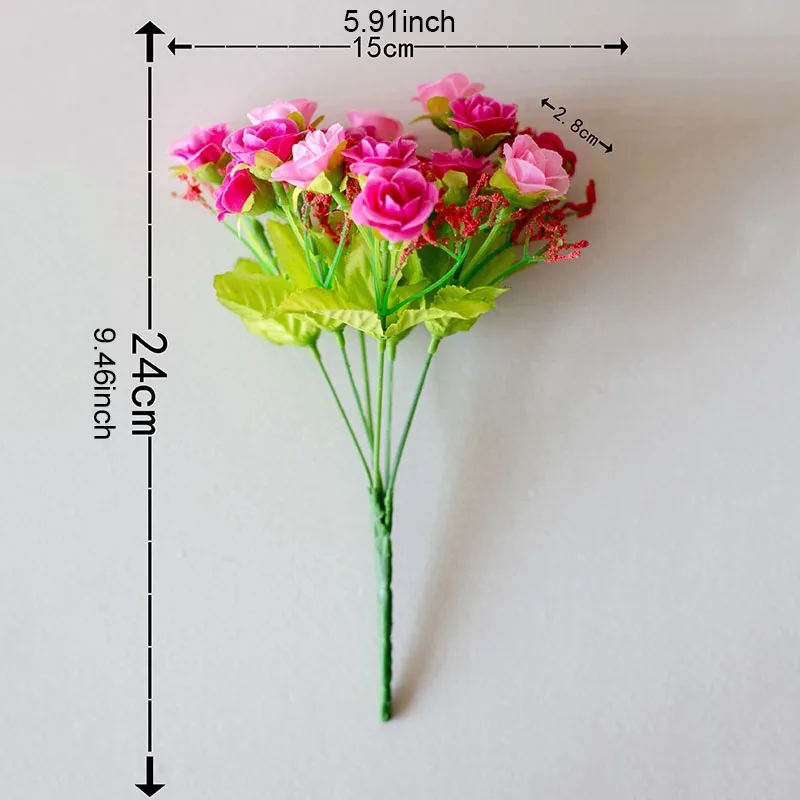 Искусственный букет шелковых цветок для украшения Маленькие искусственные розы цветок Свадебный декор осенние Искусственные цветы стол отель DIY Декор