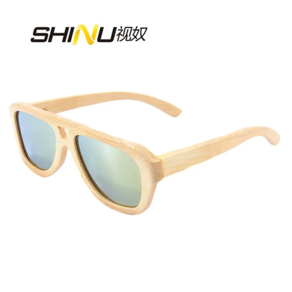 

SHINU nature bamboo men women sunglasses polarized lens color coating fishing cycling sunglasses spring hinge handmade glasses