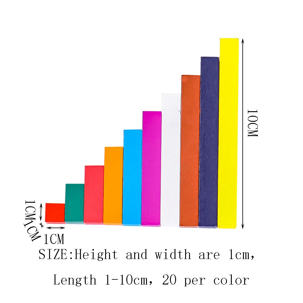 Montessori Colored Counting Bars Fractional box Montessori Math mathematics Eductional Materials Learning Tools Preschool Toys