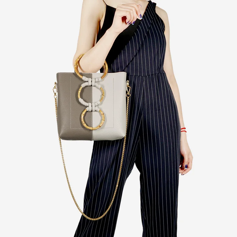 

2019 New ring chain handbags for women Europe American style fashion shoulderbags PU women leather designer handbags