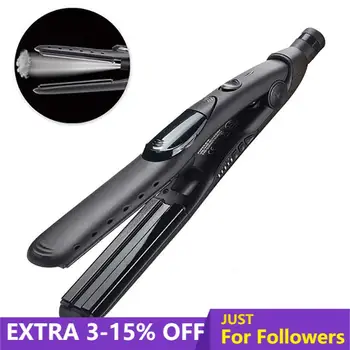 

Professional Steam Hair Straightener Ceramic Vapor Flat Iron Hair Straightening Iron Curler Salon Steamer Straightener Iron