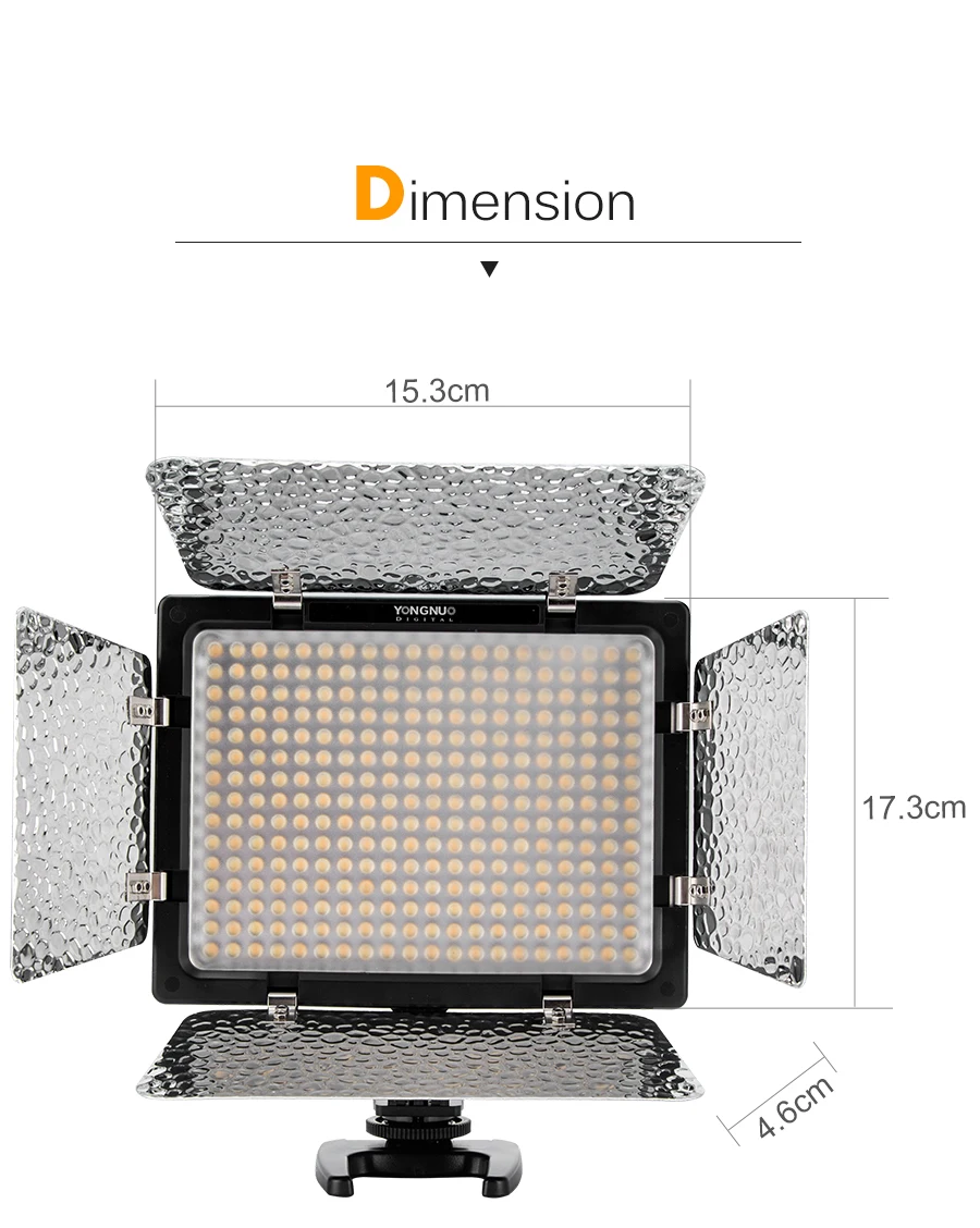  YONGNUO YN300 III YN-300 III 3200k-5500K CRI95 Camera Photo LED Video Light Optional with AC Power  - 4000455893288