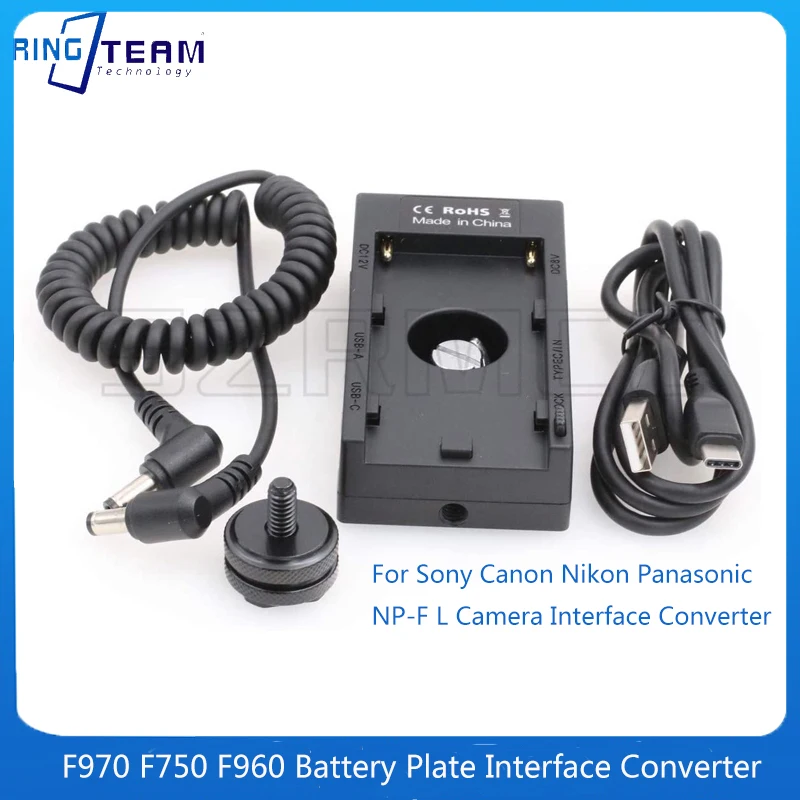 

Многофункциональный интерфейс F970 F750 F960 аккумуляторная пластина подходит для Sony Canon Nikon Panasonic NP-F L конвертер интерфейса камеры