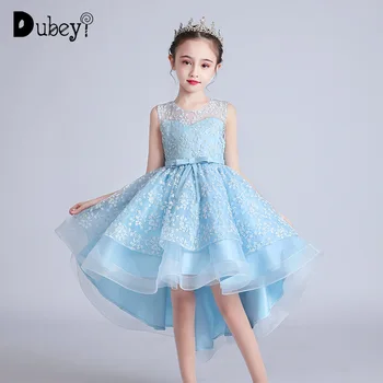 

4-12 Years Girls Little Mermaid Princess Dress Elegant Evening Prom Costumes Flower Girl Wedding Birthday Party Dress