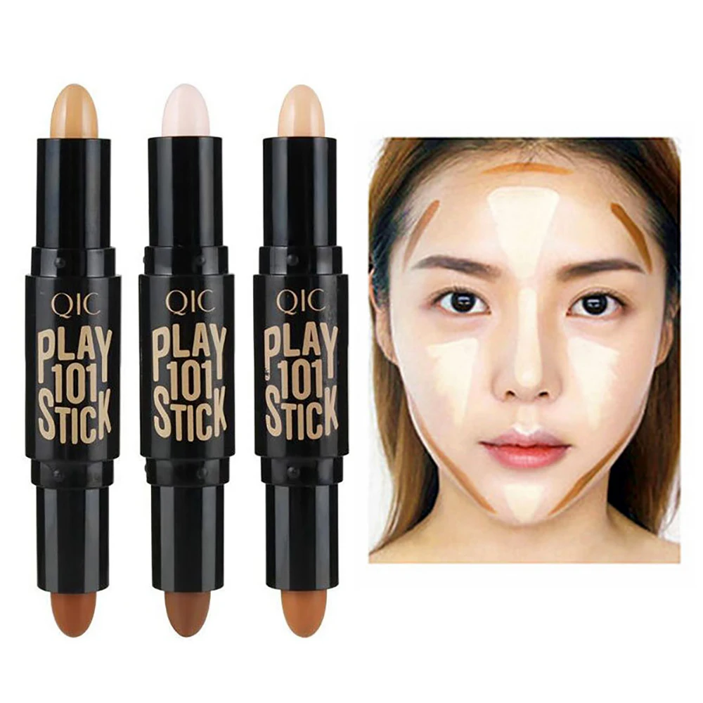 

OSHIONER Women Highlighter Face Concealer Contouring Bronzer Highlighters Pen Cosmetic 3D Makeup Shimmer Concealer Contour Stick