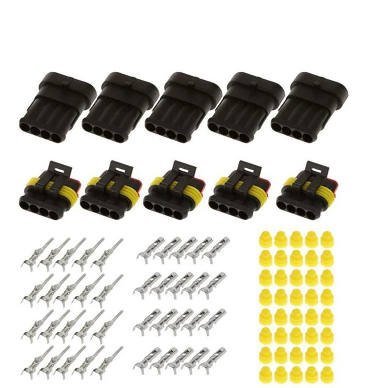15Sets 2+3+4 Pins Way Car Sealed Waterproof Electrical Wire Connector Plugs