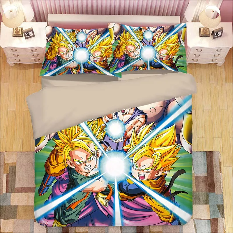 DRAGON BALL Z 3D постельное белье набор сын Goku vegeta пододеяльники, наволочки для подушек, драконий жемчуг одеяла постельные принадлежности Постельное белье