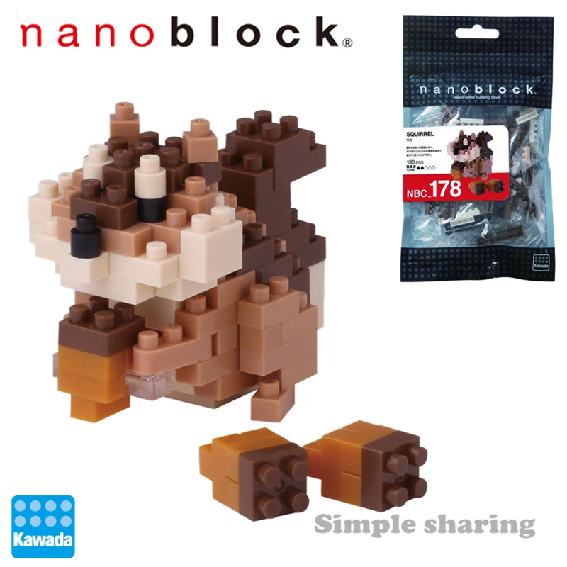 NBC178 Nanoblock Squirrel Mini Collection Series 130 Pcs Age 12 for sale online