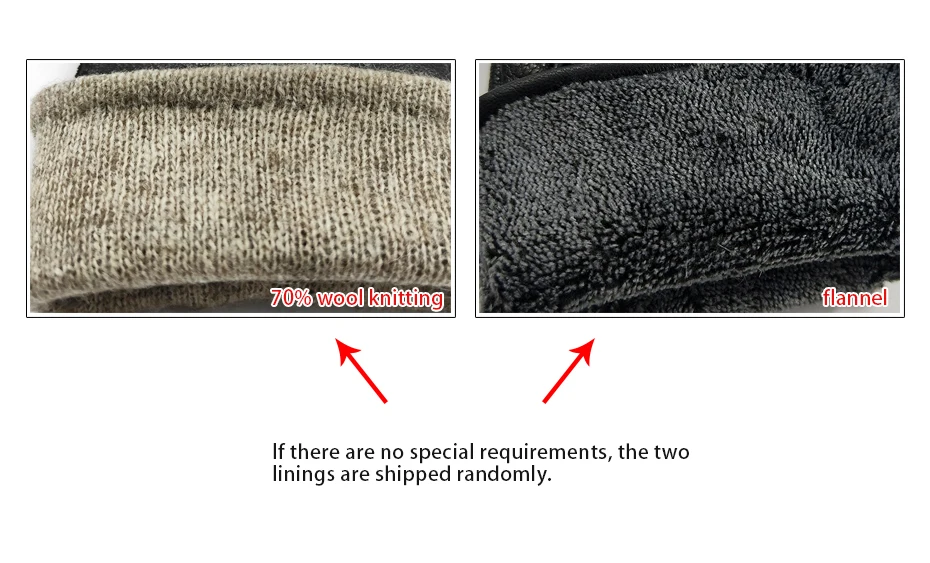 CHING YUN Winter Hand-stitched Men's Deerskin Gloves Deer Skin Men's Warm Soft Black Corrugated Gloves 70% Wool Lining warm gloves,full finger gloves,leather gloves,male gloves