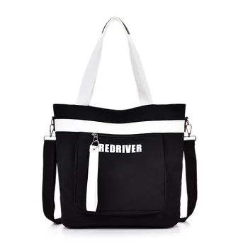 

Canvas Bag Female Cotton Casual Tote Summer Single Shoulder Bags Work Travel Student Handbags Letter Shopping Bag
